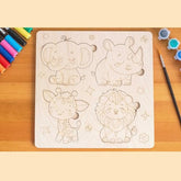 unfinished wooden animal cutouts animal craft kit for kids MDF craft board animals for kids DIY animal crafts cutouts for kids craft set