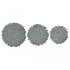 Cliths Pack of 3 Round Felt Basket Bases for DIY Crochet Baskets Eco Friendly Grey Felt