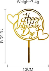 American Elm Happy Valentine's Day Cake Topper Acrylic Love Decor for Wedding Engagement Romantic Party Supplies