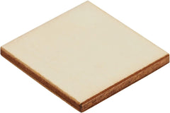Square wooden coaster with a natural wood edge on a white background