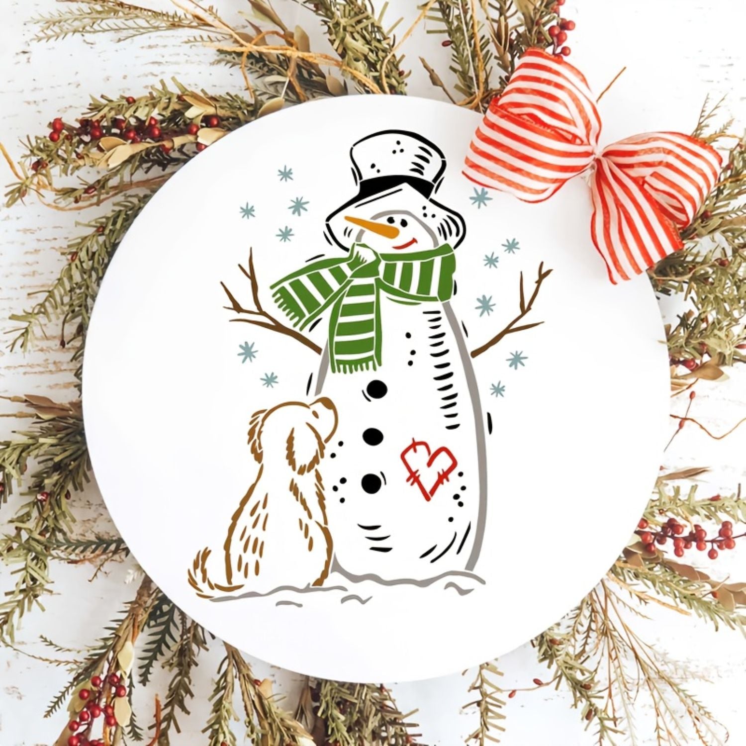 Snowman stencil for card making and Christmas gift décor