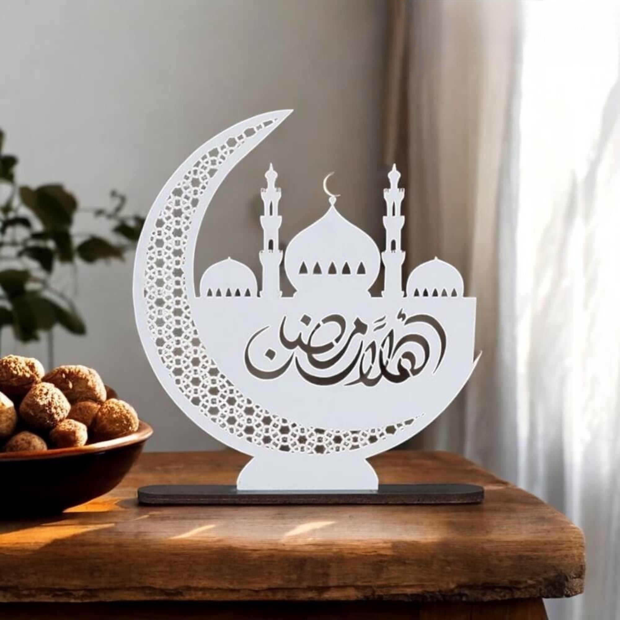 wooden stand ramadan sign