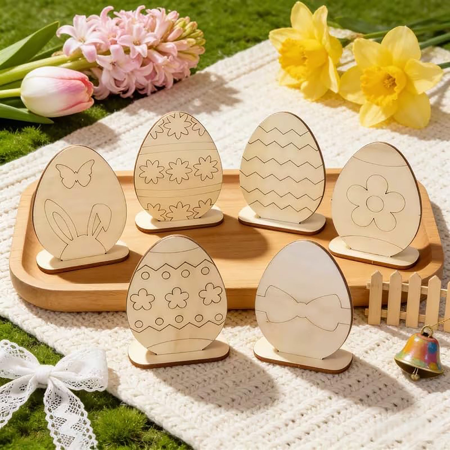 paintable wooden egg shapes