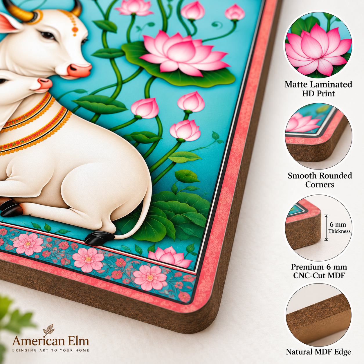 traditional Indian cow painting for living room