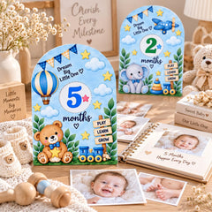 Pack of 2 baby milestone photo boards