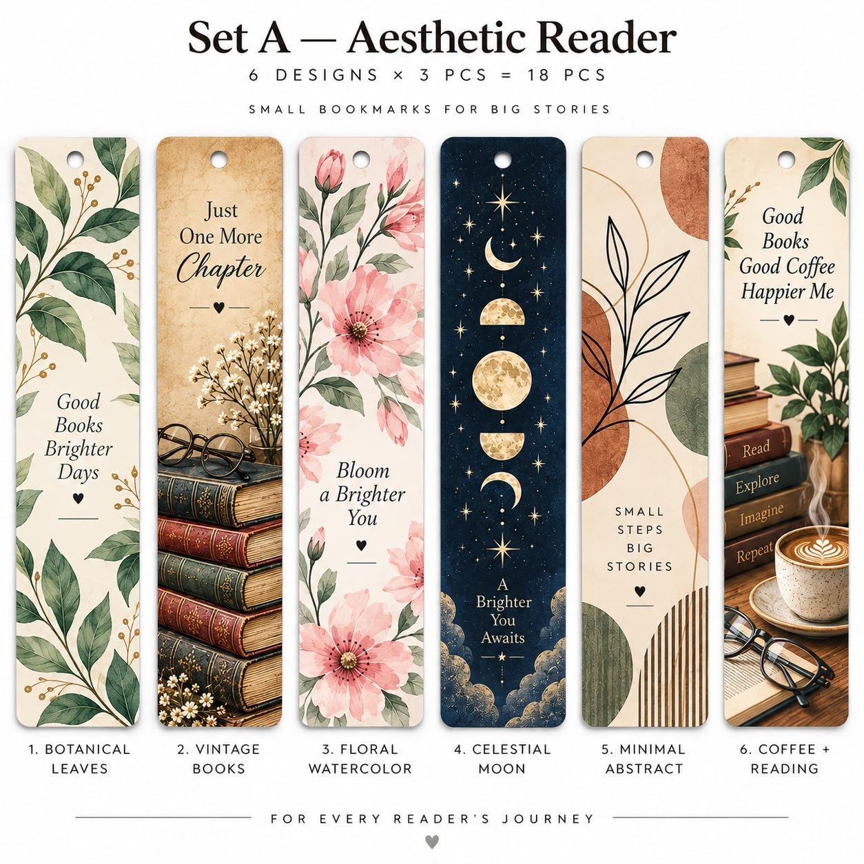 floral wooden bookmarks for book lovers