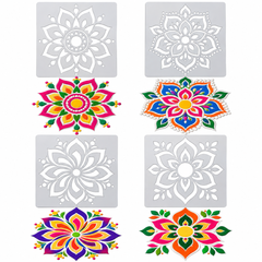 floral diwali rangoli stencil