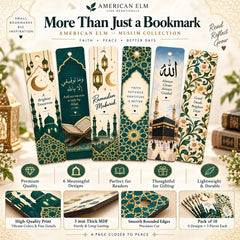 Islamic geometric wooden bookmarks set