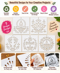 diwali stencil for fabric painting