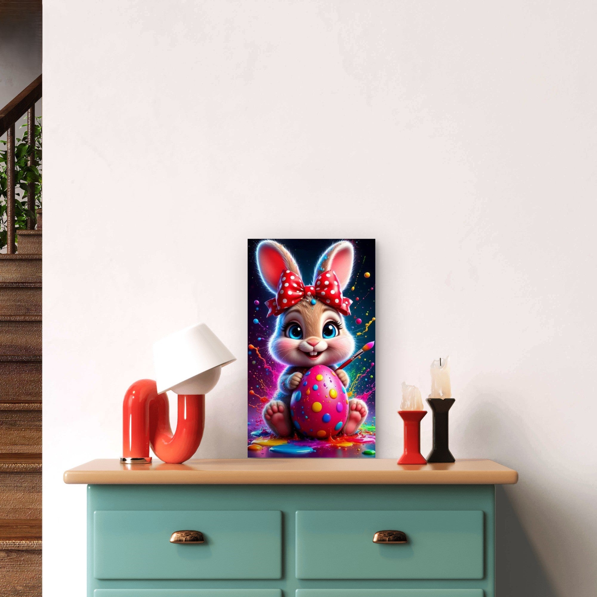 easter bunny wall art 8x12 inch