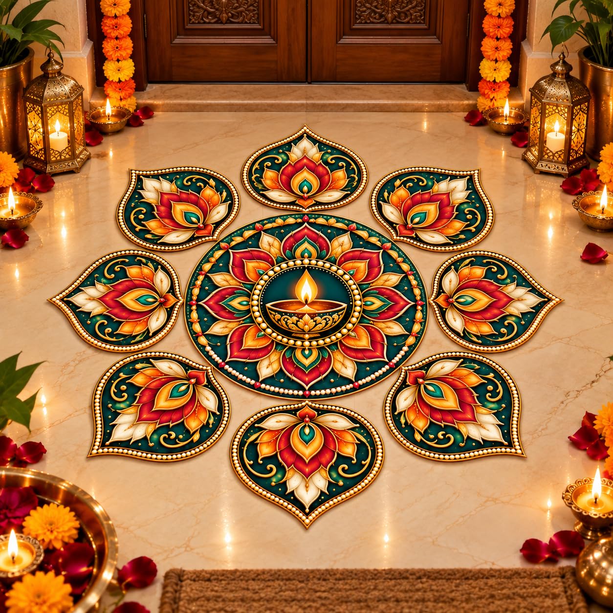 mandala rangoli for pooja room