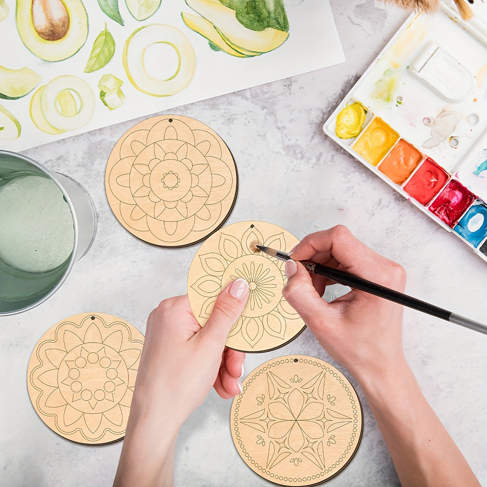 wooden mandala hanging decorations for home