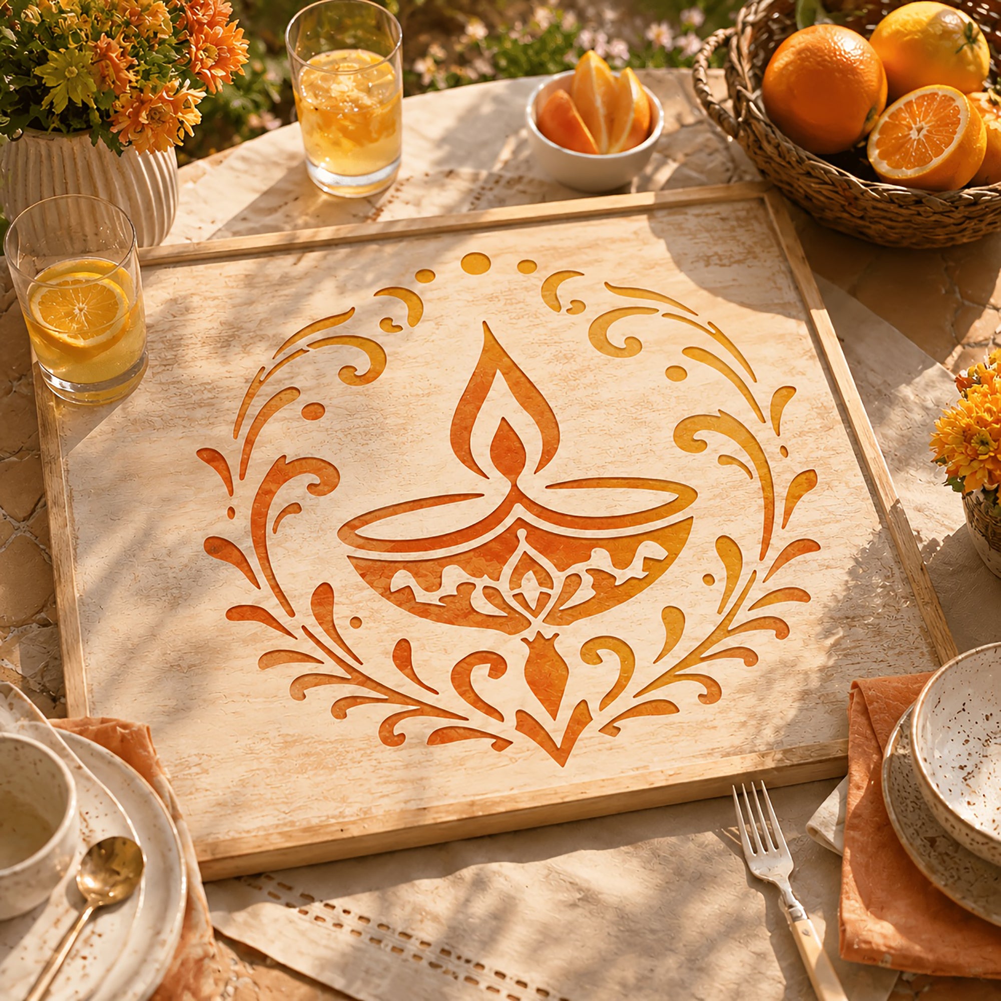 reusable pet stencil for diwali decoration projects