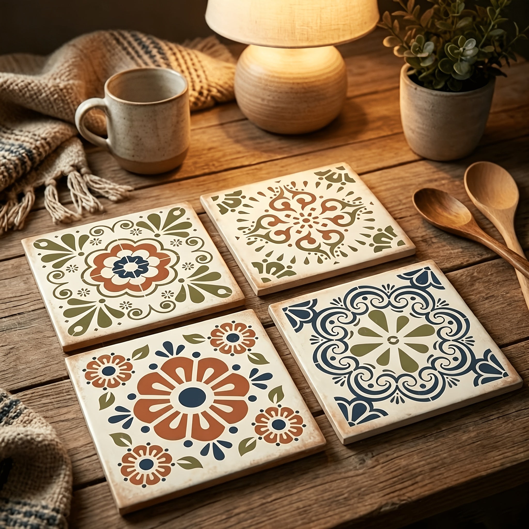 reusable pet stencil for floor and tile painting