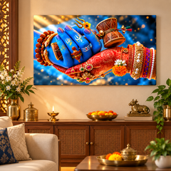 Shiva Parvati MDF wall painting ready to hang