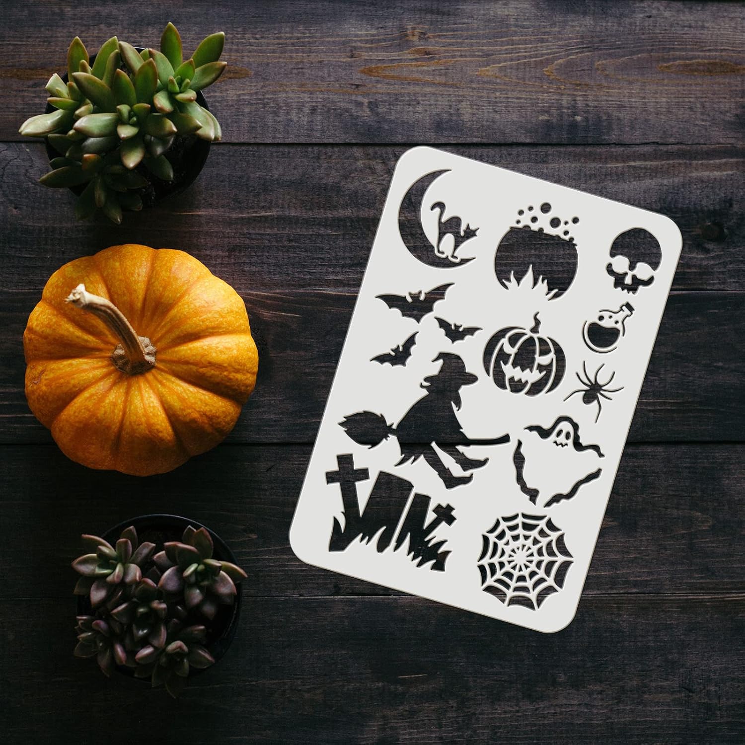 diy spooky theme stencil art