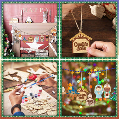 small wooden nativity shapes for art