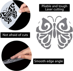 Square Mylar Butterfly Mandala Stencil for DIY Art & Craft Painting Pack of 1, Symmetrical Pattern Template – Cliths