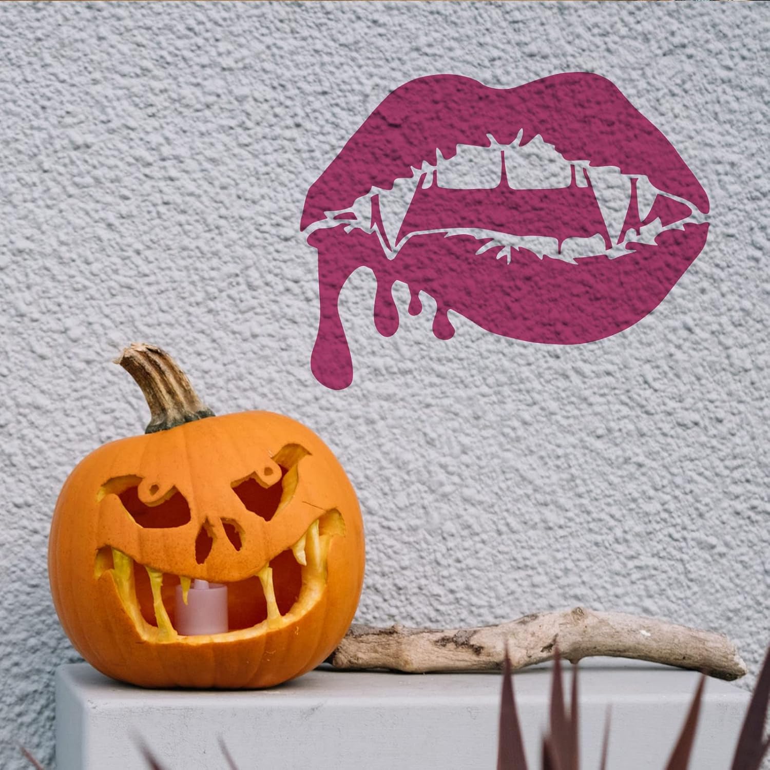 diy spooky vampire stencil art