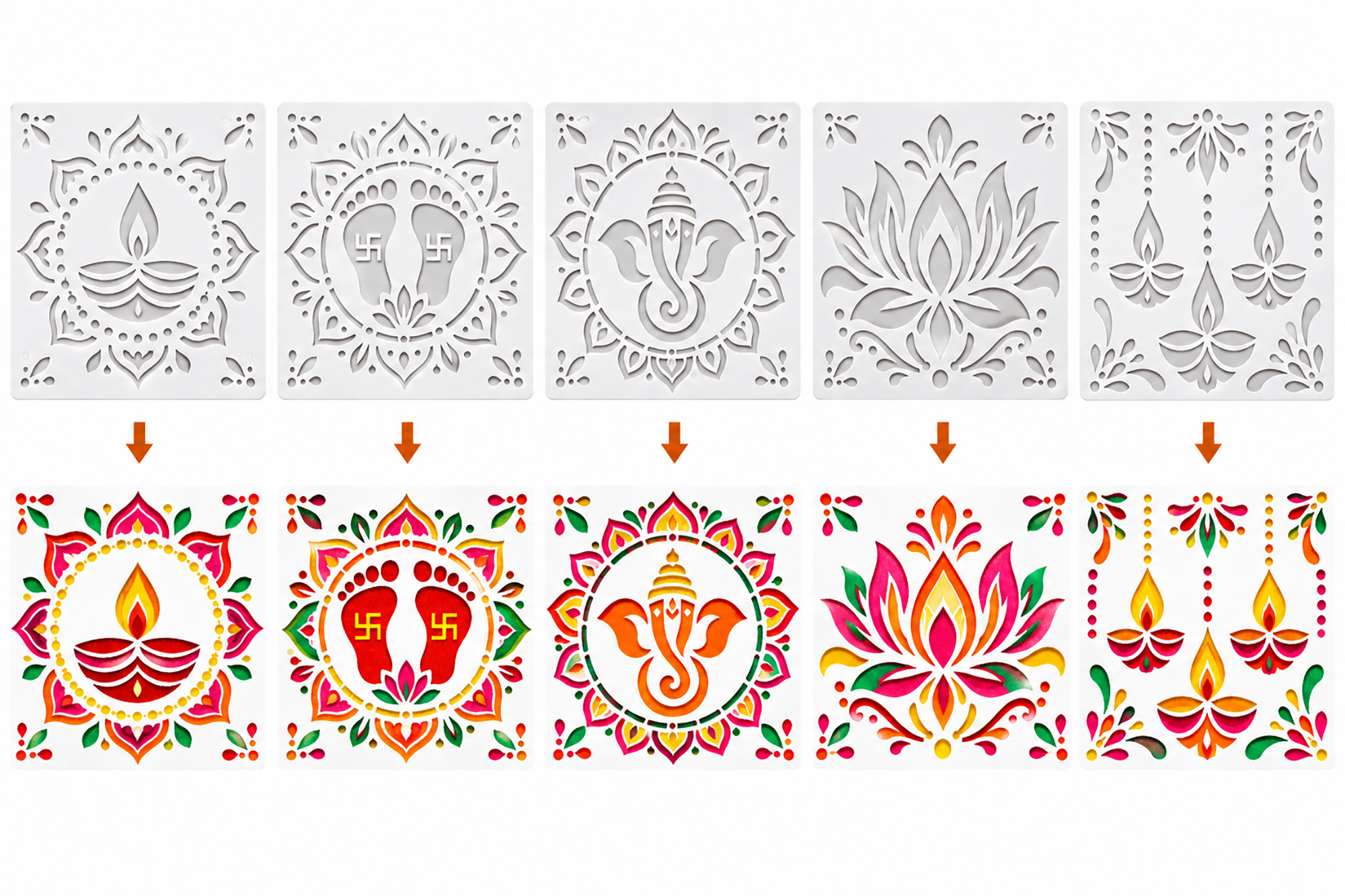 reusable stencil for festive decoration