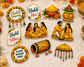 Haldi ceremony signboard cutouts set of 10