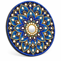 Blue Printed MDF Wall Art for Entrance Decoration