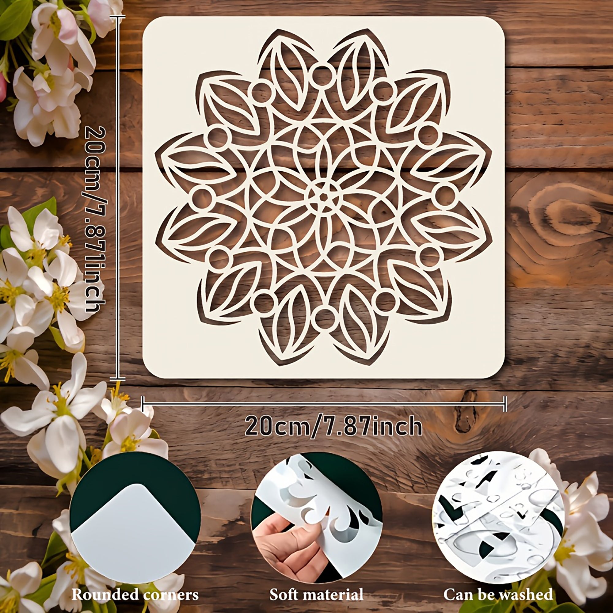 pet plastic mandala stencil for diy craft projects
