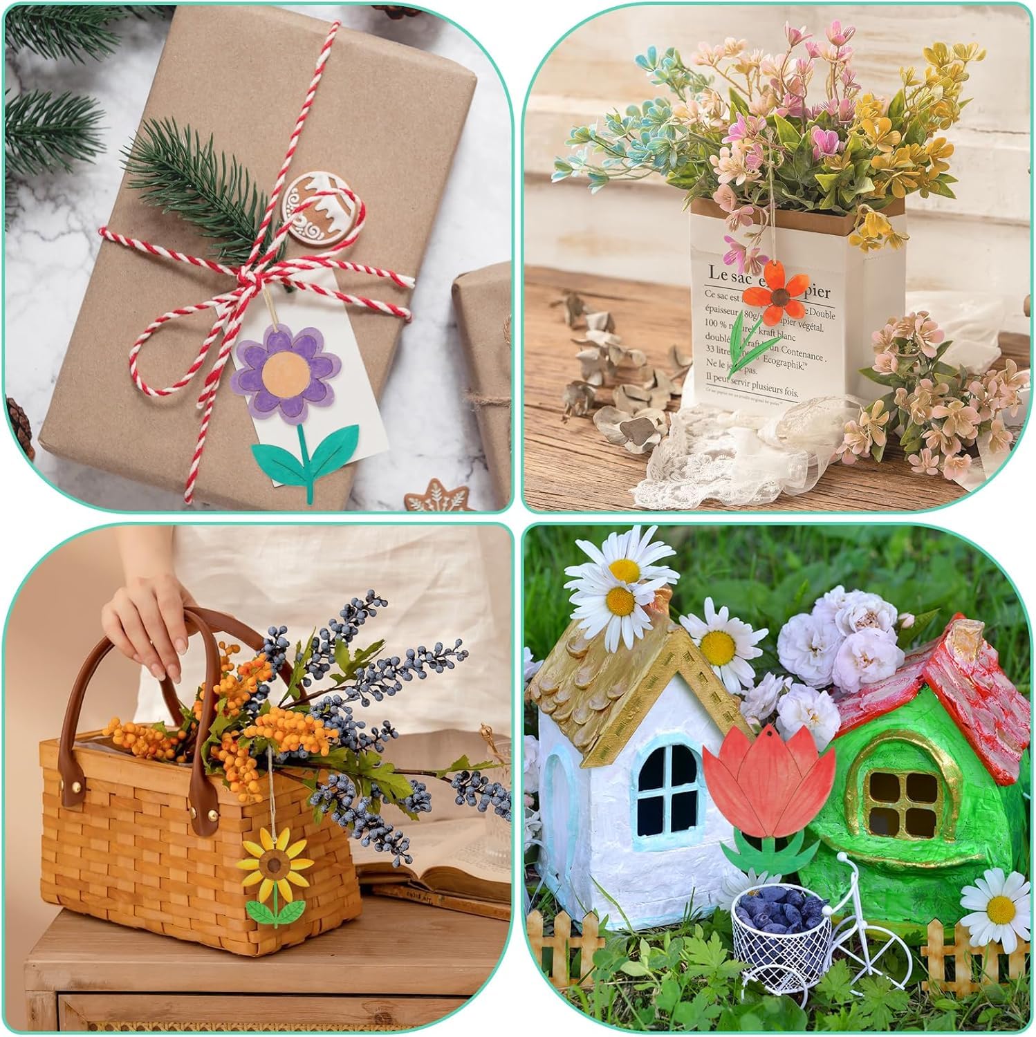 wooden craft flowers bulk