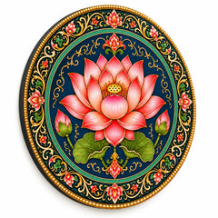 HD Printed Lotus Mandala Wall Art for Indian Homes