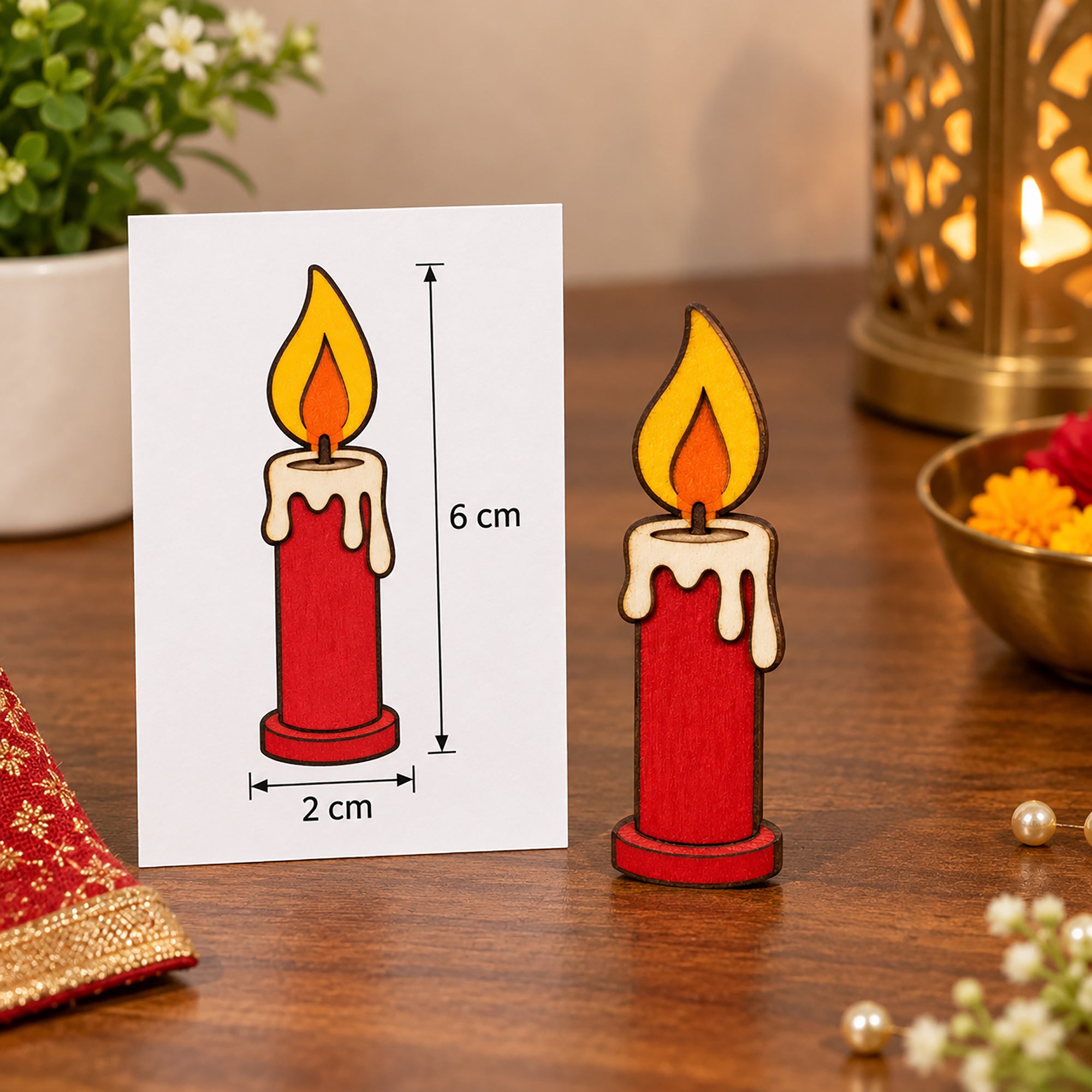 candle shape wooden cutouts for acrylic painting