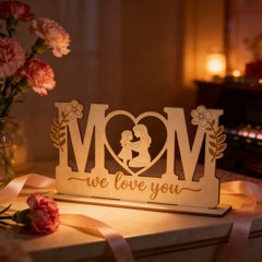 wooden heart plaque mom