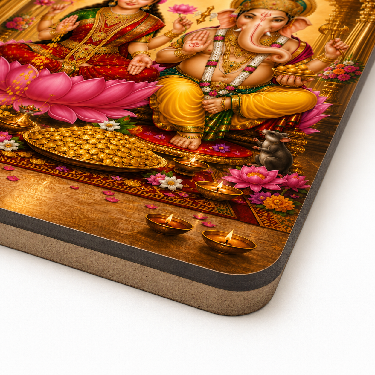 MDF Lakshmi Ganesha wall decor