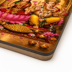 MDF Lakshmi Ganesha wall decor