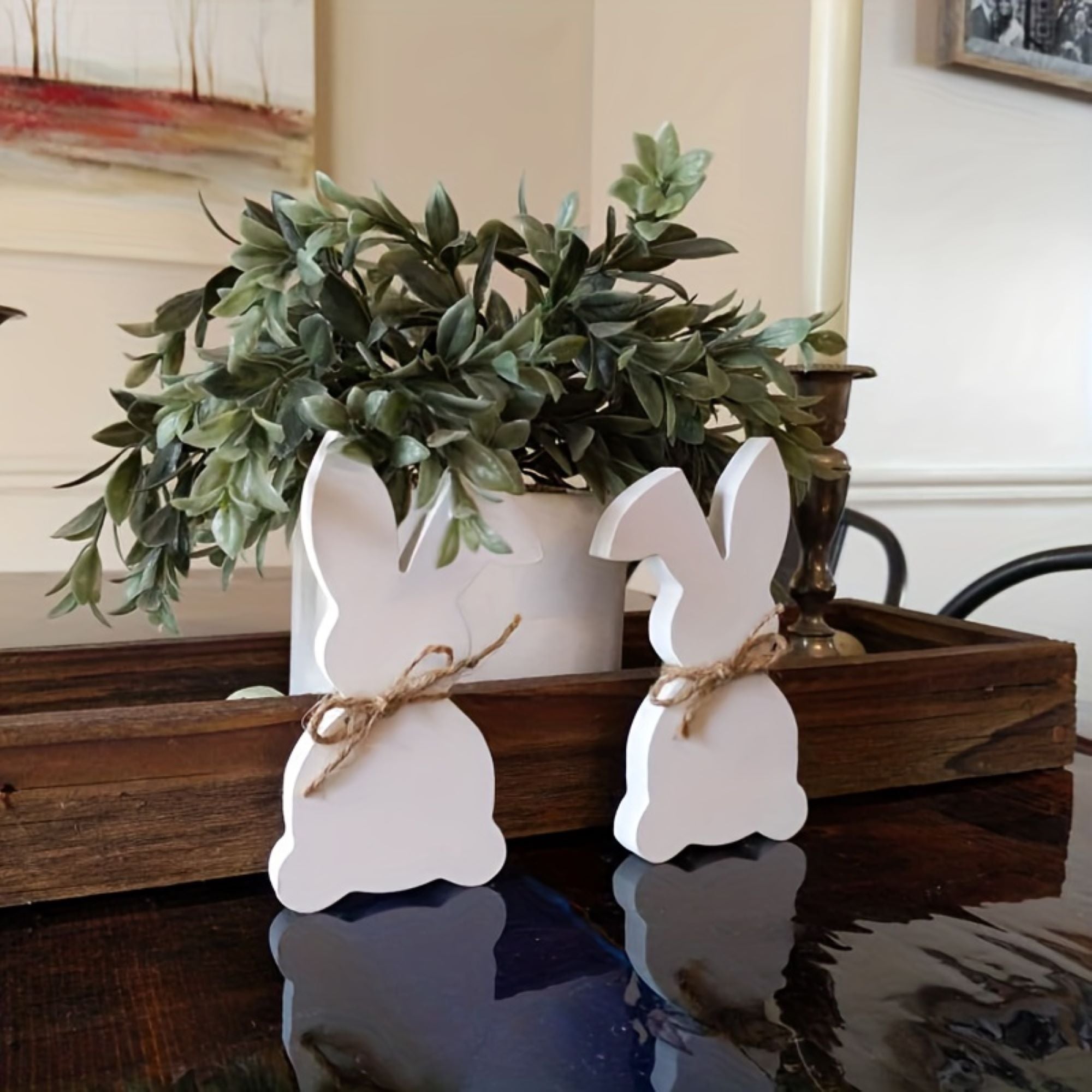 rustic easter bunny decoration