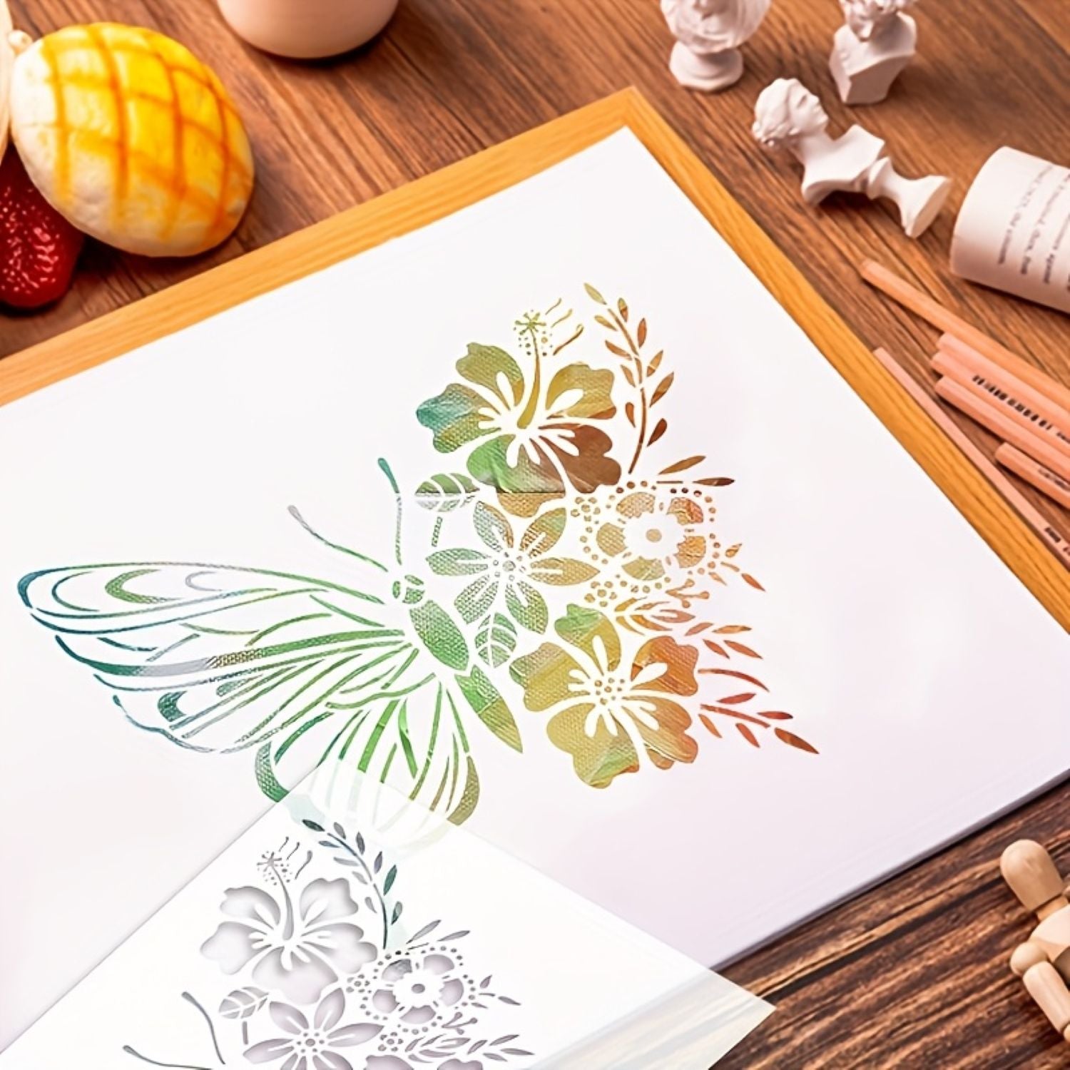 butterfly wall art stencil