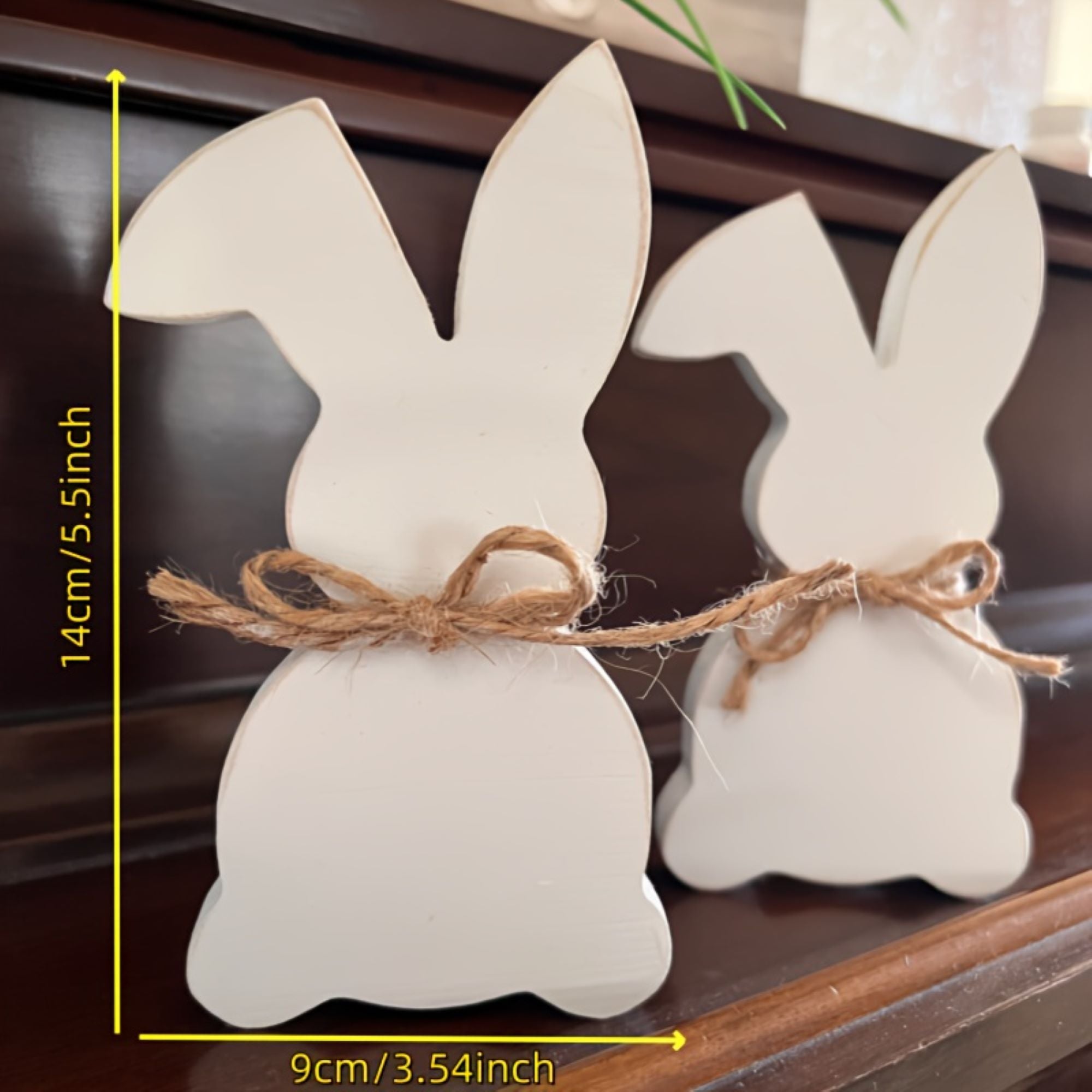 PVC wooden bunny ornament