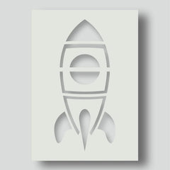 rocket wall art stencil