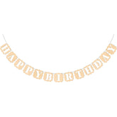 Gold 'Happy Birthday' banner on a white background