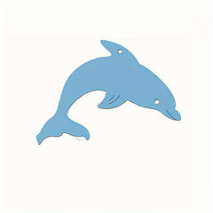 Light blue dolphin silhouette on a white background