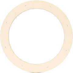 Round beige gasket with multiple holes on a white background