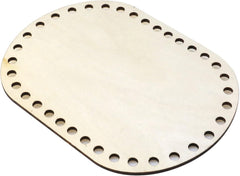 Cliths 4 Pcs Oval Wooden Basket Bottom Shapers DIY Craft Bases for Knitting Crochet Bags Basket Weaving Blank Hollow Design