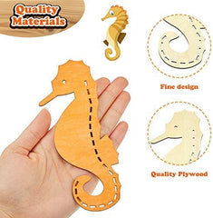 Cliths 28 Pcs Ocean Animal Wood Cutouts MDF Craft Blanks DIY Marine Creature Ornaments for Kids' Crafts & Beach Decor
