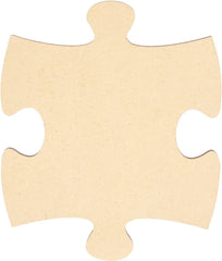 Beige puzzle piece on a white background