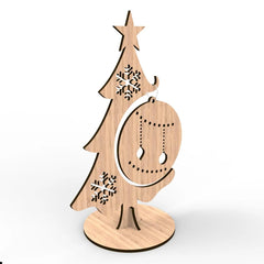 American Elm Christmas Holders Pack of 4 Wooden Stands MDF Display Cutouts for Holiday Decor