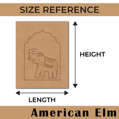 American Elm Pack of 2 Wooden Elephant Jharokha Pre-Marked MDF Craft Shapes 12 Inch Unfinished Wood Cutouts for DIY Painting | MDF Jharokha