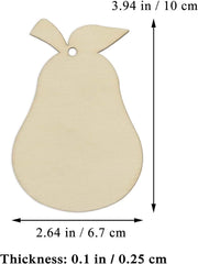 Beige pear-shaped cutout with dimensions labeled on a white background