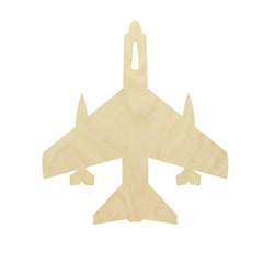 Wooden airplane cutout on a white background