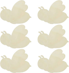 Set of six beige butterfly-shaped candles on a white background