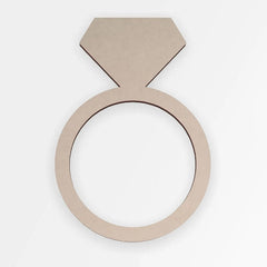 Cliths Wooden Diamond Ring Cutouts MDF Wedding Decor Blanks DIY Couples Gift & Wall Art 2.7mm Thick