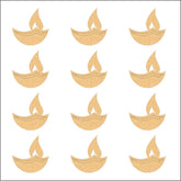 Pattern of gold boat shapes on a white background